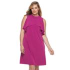 Plus Size Suite 7 Tiered Capelet Shift Dress, Women's, Size: 18 W, Ovrfl Oth