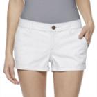Juniors' So&reg; Chino Shortie Shorts, Girl's, Size: 13, White