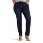 Plus Size Women's Lee Perfect Fit Straight Leg Jean, Size: 24w T/l, Dark Blue