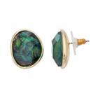 Dana Buchman Asymmetrical Simulated Abalone Stud Earrings, Women's, Green