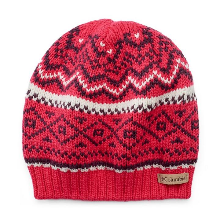 Women's Columbia White Pine Beanie, Light Red