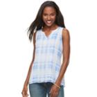 Women's Apt. 9&reg; Layered Chiffon Tank, Size: Xs, Med Blue