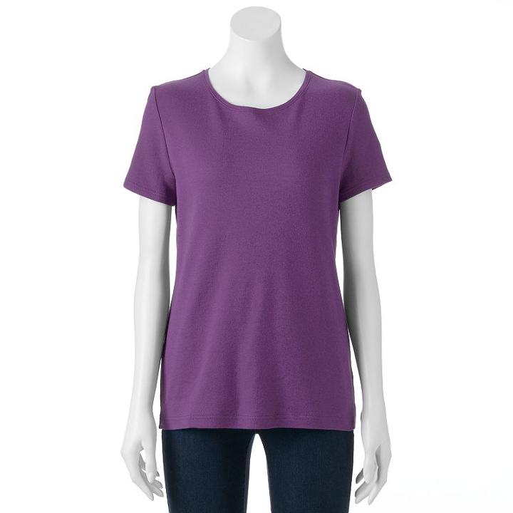 Women's Croft & Barrow&reg; Essential Crewneck Tee, Size: Xxl, Purple