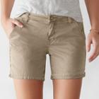 Women's Sonoma Goods For Life&trade; Color Chino Shorts, Size: 6, Light Grey