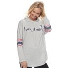 Juniors' About A Girl Los Angeles '86 Long Sleeve Graphic Hoodie, Size: Xl, Grey Other