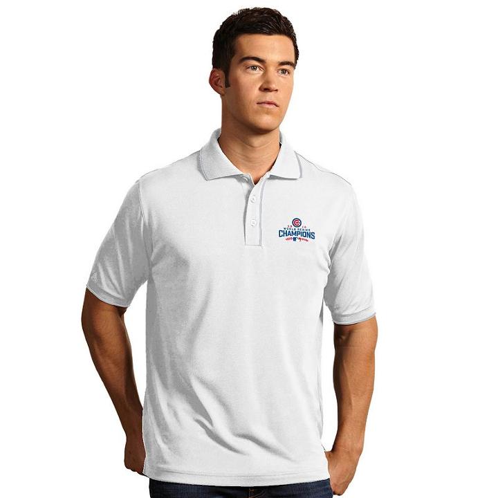 Men's Antigua Chicago Cubs 2016 World Series Champions Elite Polo, Size: Large, White