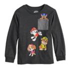 Toddler Boy Paw Patrol Chase, Skye, Marshall & Rubble Pocket Graphic Tee, Size: 5t, Grey (charcoal)