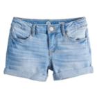 Girls 7-16 & Plus Size So&reg; Rolled Cuff Shortie Jean Shorts, Size: 16, Light Blue