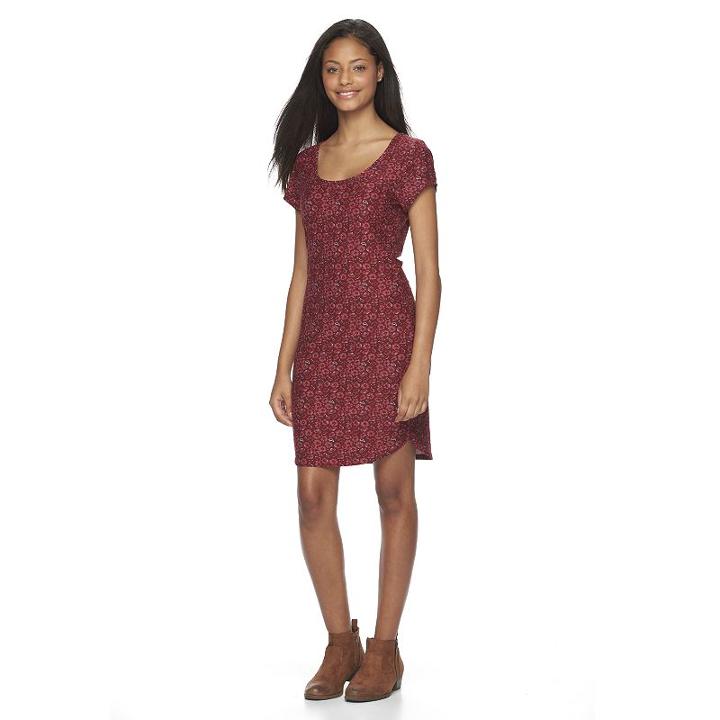 Juniors' Mudd&reg; Short Sleeve Bodycon Dress, Girl's, Size: Xs, Red