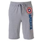 Men's Marvel Captain America Lounge Shorts, Size: Large, Grey Other