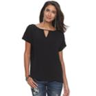 Women's Rock & Republic&reg; Keyhole Tee, Size: Xl, Black