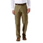 Men's Haggar Flat-front Stretch Comfort Cargo Expandable Waist Pants, Size: 34x31, Lt Brown