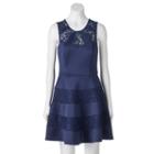 Juniors' Trixxi Illusion Scuba Skater Dress, Girl's, Size: Large, Blue (navy)