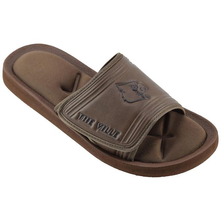 Men's Louisville Cardinals Memory Foam Slide Sandals, Size: Xl, Brown