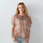 Women's Sonoma Goods For Life&trade; Paisley Pintuck Top, Size: Xl, White Oth
