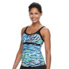 Women's Zeroxposur Printed Empire Tankini Top, Size: 8, Brt Yellow