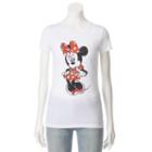 Disney's Minnie Mouse Juniors' Short Sleeve Graphic Tee, Teens, Size: Medium, White