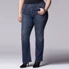 Plus Size Simply Vera Vera Wang Modern Fit Bootcut Jeans, Women's, Size: 24w T/l, Med Blue