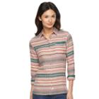 Women's Woolrich First Light Jacquard Striped Shirt, Size: Xxl, Lt Beige