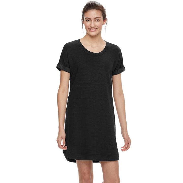 Women's Tek Gear&reg; French Terry Sweatshirt Dress, Size: Small, Black