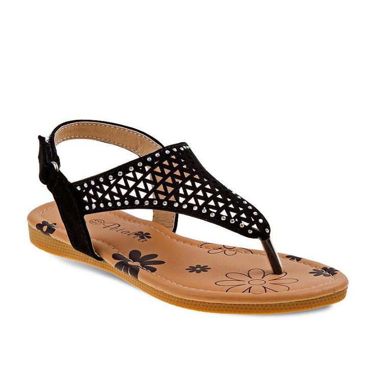 Petalia Toddler Girls' Cutout Slingback Sandals, Girl's, Size: 9 T, Black