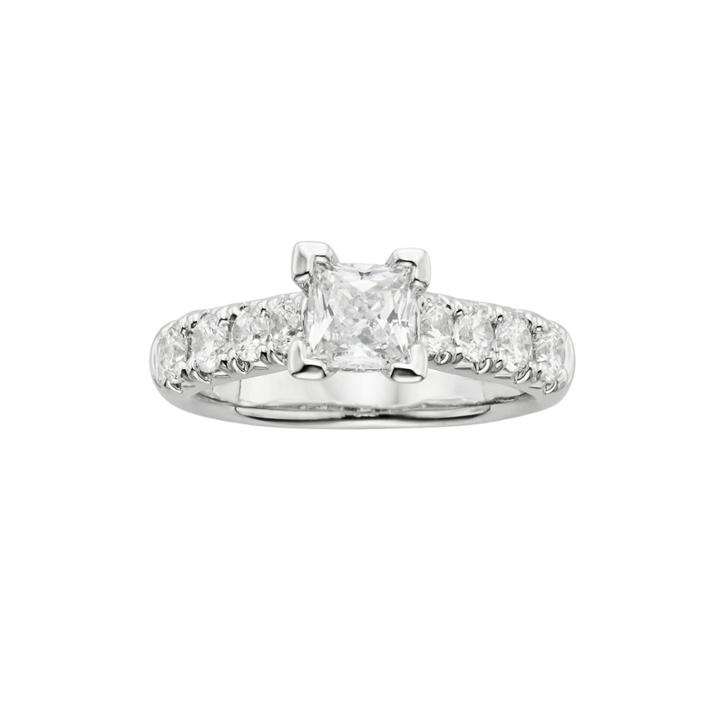 Princess-cut Igl Certified Diamond Engagement Ring In 14k White Gold (2 Ct. T.w.), Women's, Size: 6.50
