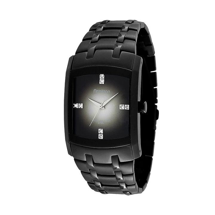 Armitron Men's Crystal Stainless Steel Watch - 20/4507dgti, Size: Medium, Black, Durable