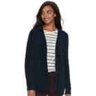Women's Sonoma Goods For Life&trade; Chenille Cardigan, Size: Medium, Blue (navy)