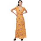 Juniors' Trixxi Flutter Sleeve Floral Maxi Dress, Teens, Size: Large, Yellow