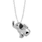 Black Diamond Accent Sterling Silver Elephant Pendant Necklace, Women's, Size: 18