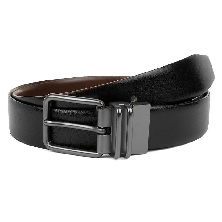 Men's Haggar Burnished Rerverisble Belt, Size: 38, Black
