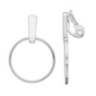 Napier Silver Circle Drop Clip Earring, Women's
