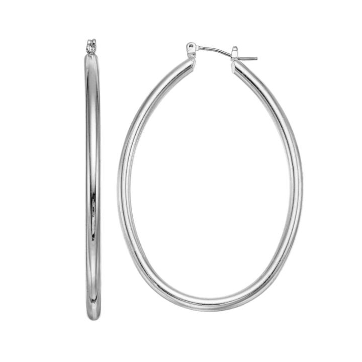 Polished Nickel Free U-hoop Earrings, Women's, Silver