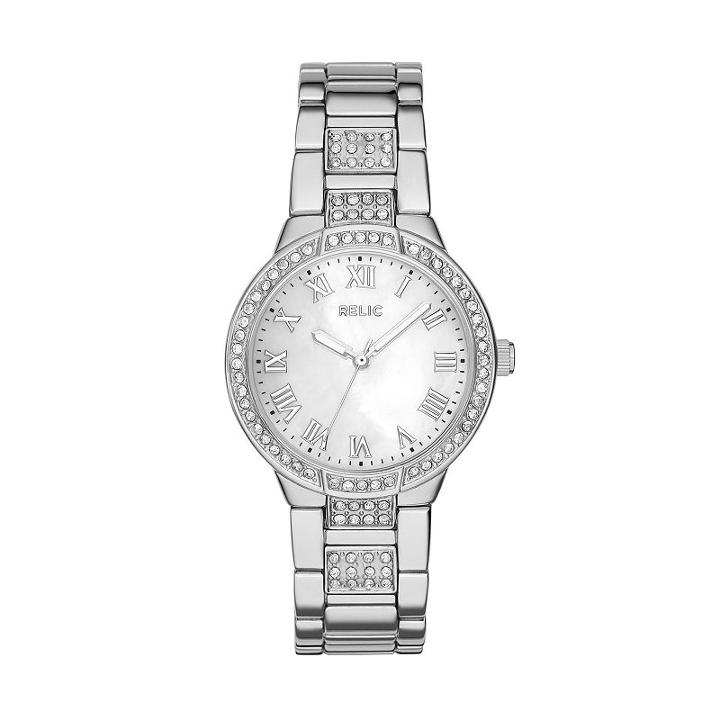 Relic Women's Julia Crystal Watch, Size: Medium, Silver