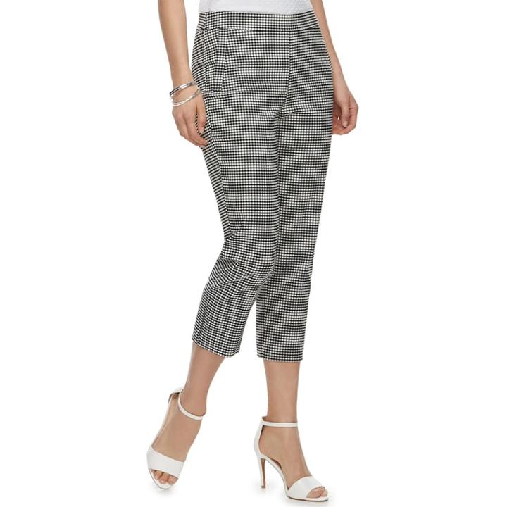 Women's Elle&trade; Pull-on Back Seam Capri Pants, Size: Large, Black