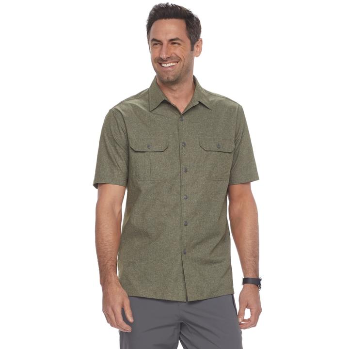 Men's Croft & Barrow&reg; Classic-fit Quick-dry Outdoor Button-down Shirt, Size: Xl, Dark Green