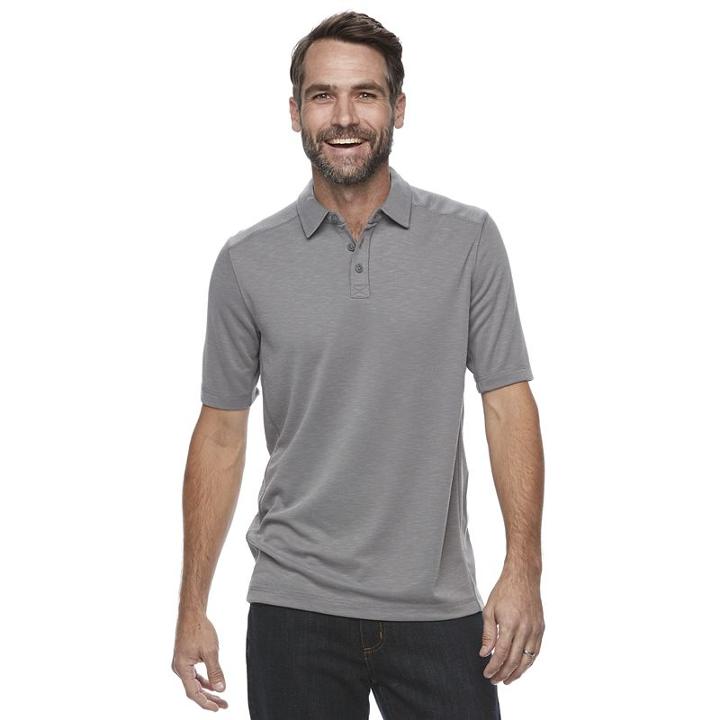 Men's Croft & Barrow&reg; Classic-fit Outdoor Slubbed Performance Polo, Size: Medium, Grey