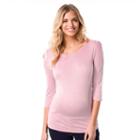Maternity Pip & Vine By Rosie Pope Solid Ruched Tee, Women's, Size: L-mat, Pink Other