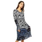 Women's White Mark Print Midi Sweaterdress, Size: Xl, Blue