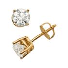 18k Gold 1 1/2-ct. T.w. Round-cut Colorless Diamond Solitaire Earrings, Women's, White