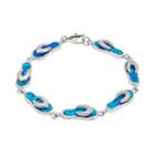 Lab-created Blue Opal Sterling Silver Flip-flop Bracelet, Women's, Size: 7