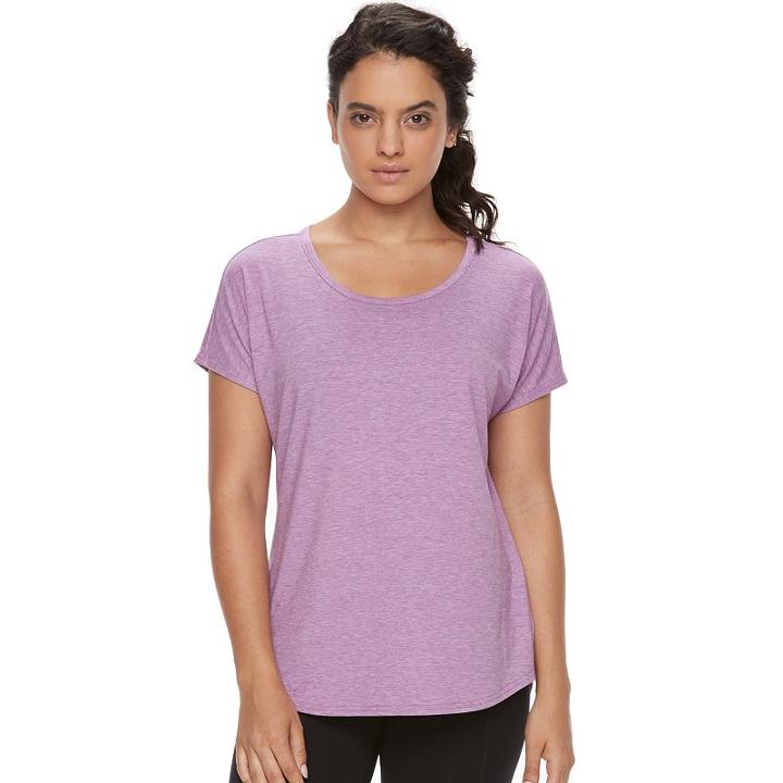 Women's Tek Gear&reg; Mesh Back Performance Tee, Size: Large, Med Purple