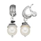 Napier Shaky Simulated Pearl Nickel Free Clip On Earrings, Women's, White