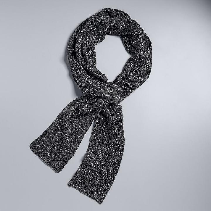 Simply Vera Vera Wang Shine Knit Skinny Scarf, Women's, Dark Grey