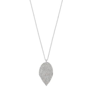Mudd&reg; Long Simulated Aurora Borealis Leaf Pendant Necklace, Women's, Size: 30, Grey