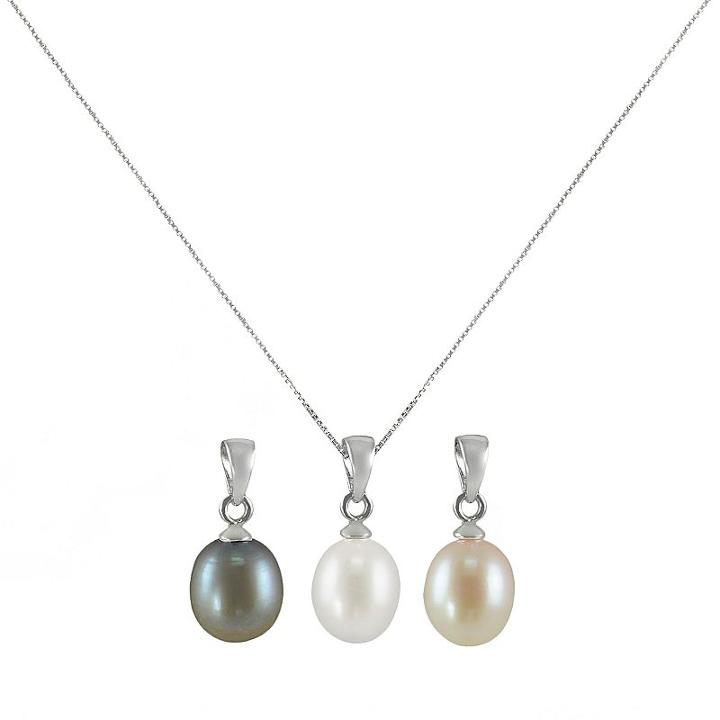 Sterling Silver Dyed Freshwater Cultured Pearl Pendant Set, Women's, Size: 18, Multicolor