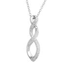 Two Hearts Forever One 1/4 Carat T.w. Diamond Sterling Silver Twist Pendant Necklace, Women's, White