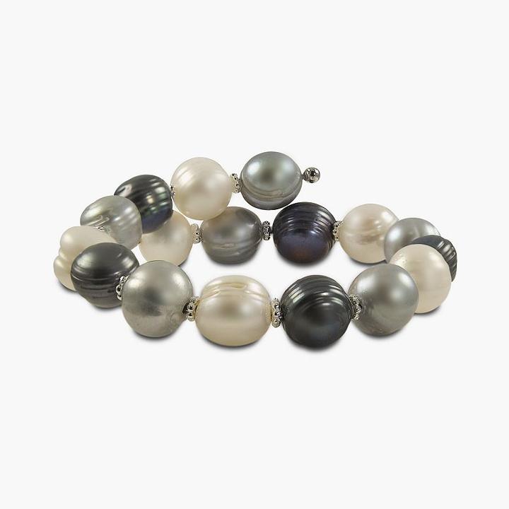 Sterling Silver Dyed Freshwater Cultured Pearl Wrap Bracelet, Women's, Size: 8, Multicolor