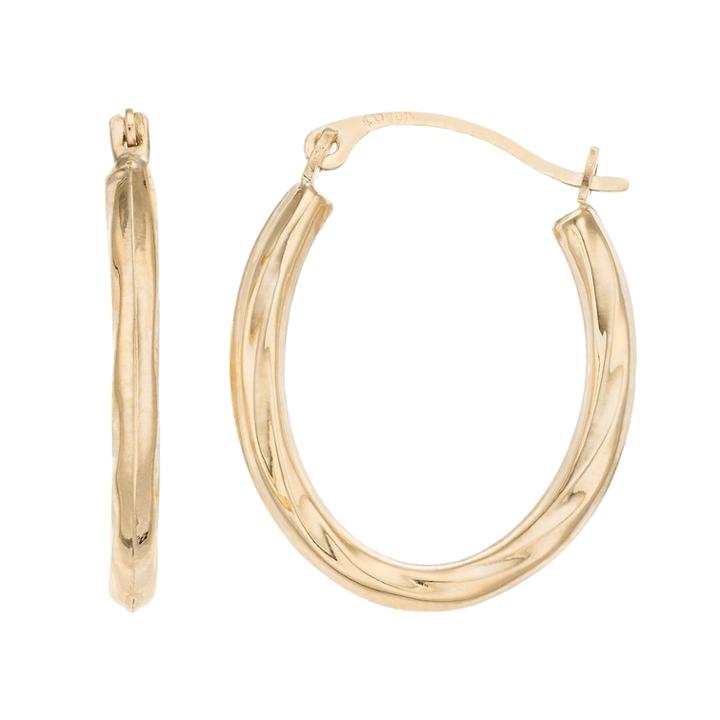 Stella Grace 10k Twisted Oval Hoop Earring, Women's, Gold