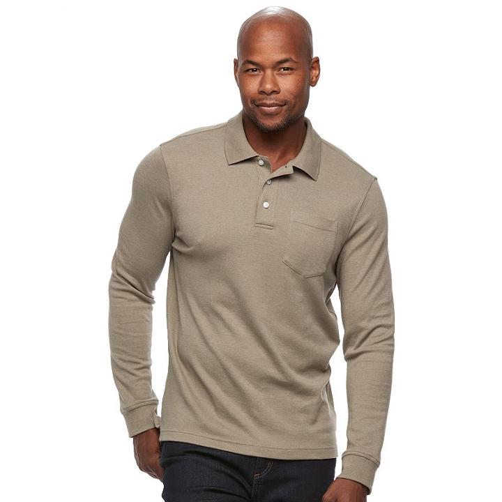 Men's Croft & Barrow&reg; Classic-fit Stretch Interlock Polo, Size: Xl, Med Brown